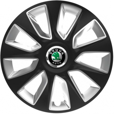 KRYTY KOLIES PRE ŠKODA 16" STRATOSZ black/silver 4ks